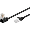 Goobay CAT 5e tinklo kabelis 1x 90° kampu, U/UTP, 10 m, juodas, 10 m, Cat5e, U/UTP (UTP), RJ-45, RJ-45, juodas