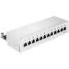Goobay CAT 5e Mini/stalinis pach panelis, 12 portų, RJ-45, Cat5e, 22/26, pilkas, montuojamas ant sienos, 212 mm