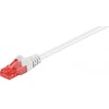 Goobay CAT 6 pataisų kabelis U/UTP | 68632 | Iš anksto prijungtas, neekranuotas LAN kabelis su 2x RJ45 kištukais tinklo komponentams prijungti; Aukštos kokybės variu dengtas aliuminio laidas (CCA) ir auksinu dengti kontaktai garantuoja puikų, galingą tinklo ryšį; RJ45 jungties užrakto apsauga neleidžia užraktui užsikabinti ar nutrūkti, padeda užtikrinti patikimą interneto ryšį; Apsauga nuo lenkimo ir tvirtas PVC apvalkalas efektyviai apsaugo Ethernet kabelį nuo lūžimo; CAT 6 tinklo kabelis tinka Gigabit Ethernet iki 10/100/1000 Mbit/s greičiu; Tinklo kabelio ilgis, nurodytas ant suformuoto plono įtempimo sumažinimo | Baltas | 0,5 m