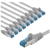 Goobay CAT 6A kabelis krosowy, S/FTP (PiMF), 3 m, pilka, komplektas 10 - Długość kabla 3 m