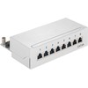 Goobay CAT 6a mini/darbalaukio pataisų skydelis, 8 prievadai – pilkos spalvos versija
