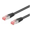Goobay 1m CAT 6 A Komutacinis kabelis, S/FTP (PiMF), juodas