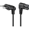 Goobay 73020 maitinimo kabelis Europlug į C7, 3 m, abu galai 90° kampu, juodas