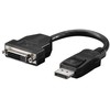 Goobay DisplayPort - DVI-D M/F, 0,2 m, DisplayPort, DVI-D, kištukas, lizdas, nikelis