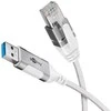 Goobay 74378, USB 3.0 A tipo, RJ45, 1,5 m, baltas