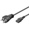 Goobay IEC laidas Danija, K tipo, 2 m, juodas, 2 m, maitinimo kištukas K tipo, IEC C13, H05VV-F3G, 250 V