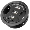 Goobay Įmontuojamas 60 mm 3 prievadų USB 2.0 šakotuvas su audio prievadais, juodas