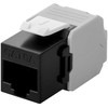 Goobay CAT 6A Keystone RJ45 lizdas, UTP, 500 MHz – spalvota versija juoda