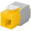 Goobay CAT 6A Keystone RJ45 lizdas, UTP, 500 MHz – geltonos spalvos versija