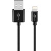 Goobay „Lightning“ USB įkrovimo ir sinchronizavimo laidas, 0,5 m, 0,5 m, „Lightning“, USB A, kištukas, kištukas, juodas