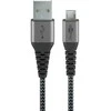 USB kabelis Goobay USB-A - mikroUSB 1 m Pilkasis (49282)