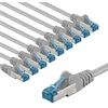 Goobay CAT 6A krosinis kabelis, S/FTP (PiMF), 2 m, pilkas, rinkinys 10 - Kabelio ilgis 2 m