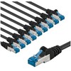 Goobay CAT 6A kabelis krosowy, S/FTP (PiMF), 1 m, juoda, komplektas 10 - Długość kabla 1 m