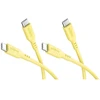Goobay Rinkinys 2 silikonowych kabli USB-C, 1,5 m, geltona