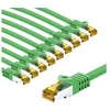 Goobay RJ45 kabelis krosowy CAT 6A S/FTP (PiMF), 500 MHz, su CAT 7 kable surowym, 3 m, žalia, komplektas 10 - Długość kabla 3 m