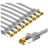 Goobay RJ45 CAT 6A S/FTP (PiMF) pataisinis kabelis, 500 MHz, su CAT 7 neapdorotais kabeliais, 3 m, pilkas, 10 rinkinys - Kabelio ilgis 3 m