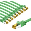 Goobay RJ45 kabelis kryžminis CAT 6A S/FTP (PiMF), 500 MHz, su CAT 7 kabeliu neapdorotu, 3 m, žalia, rinkinys 10 - Kabelio ilgis 3 m
