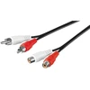 Goobay Stereo ilginamasis kabelis 2x RCA, 2,5 m, 2 x RCA, kištukas, 2 x RCA, lizdas, 2,5 m, juoda