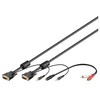 Goobay SVGA audio kabelis - 3 m, 3 m, VGA (D-Sub), VGA (D-Sub), juodas, audio 3,5 mm