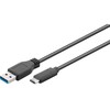Goobay Sync & Charge Super Speed USB-C į USB A 3.0 įkrovimo kabelis, 0,15 m, 0,15 m, USB A, USB C, USB 3.2 Gen 1 (3.1 Gen 1), 5 Gbit/s, Juoda