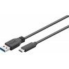 Goobay Sinchronizavimo ir įkrovimo itin greitas USB-C į USB A 3.0 įkrovimo laidas, 1 m, 1 m, USB A, USB C, 5 Gbit/s, juodas