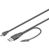 Goobay USB laidas 2x USB-A - microUSB 0,6 m Juodas