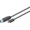 Goobay 67986, 1 m, USB B, USB C, USB 3.2 Gen 1 (3.1 Gen 1), vyriškas/vyriškas, juoda