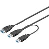Goobay USB-A – 2x USB-A laidas, 0,3 m juodas (RB95749)
