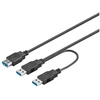 Goobay USB-A – 2x USB-A laidas, 0,3 m juodas (RB95749)
