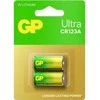 GP Ultra ličio baterijos CR123A, 3V, 2 vnt. pakuotė