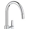 Grohe virtuves izlietnes maisītājs ar izvelkamu dušu BauEdge, hroms