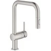 Grohe virtuves izlietnes maisītājs ar izvelkamu dušu Minta, supersteel