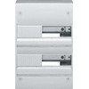 HAGER grupės plokštė GD213F 2 x 13 modulių su PE gnybtu. A x P x G: 375 x 250 x 103 mm. IP 30, balta RAL 9010.