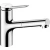 Hansgrohe Zesis 150 2jet virtuvinis maišytuvas su ištraukiamu dušeliu, chromas + sBox
