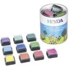 HEYDA rašalo pagalvėlė „Rainbow“ 10 spalvų, vaikiška rašalo pagalvėlė, violetinė, rožinė, mėlyna, žalia, raudona, violetinė, geltona, 30 mm, 30 mm