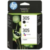 HP 305 rašalo kasetė, skirta DeskJet/ENVY, 6ZD17AE juoda/trijų spalvų 2 vnt. originali