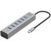 I-tec USB-C/USB-A įkrovimo metalinis HUB 7 prievadų, USB 3.2 Gen 1 (3.1 Gen 1) Type-C, USB 3.2 Gen 1 (3.1 Gen 1) Type-A, 5000 Mbit/s, pilka, 0.3 m, Android, ChromeOS, iPadOS