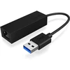 ICY BOX USB 3.0 A tipo į RJ-45 Ethernet prievadą - Laidinis - USB - Ethernet - 1000 Mbit/s - Juodas (IB-AC501a)