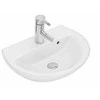 Geberit Ifö Spira kriauklė, lenkta 50 cm, E8A80 - tvirtinama varžtais, su maišytuvo skyle ir perpildymo gyliu 165