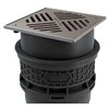 Import Grindų trapas su baltu uždoriu 110 mm - su vertikaliu išleidimo anga, 2 atvartais, sifonu ir grotelėmis nuo saulės. Kessel