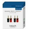 „Inakustik 0081471“, 4 mm bananinis kištukas, juodas, raudonas, kištukas, tiesus, 16 mm², 4 vnt.