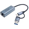 Adapteris USB Inca IUTP-01TX RJ-45 - USB-C + USB-A Mėlyna (IUTP-01TX)