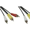 Kabelis InLine RCA (Cinch) x3 - RCA (Cinch) x3 10m juoda (89610)