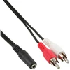 Kabelis InLine Jack 3.5mm - RCA (Cinch) x2 2m juoda (89940C)