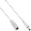 InLine® DC extension cable, DC plug male/female 5.5x2.5mm, AWG 18, baltas, 3m