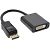 InLine DisplayPort adapterio kabelis vyriškas / DVI-D 24+1 moteriškas juodas 0,15 m, 0,2 m, DisplayPort, DVI-D, auksinis, juodas, vyriškas/moteriškas