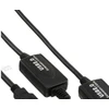 InLine USB 2.0 aktyvus signalo kartotuvo kabelis A tipo vyriškas / A tipo moteriškas, 20 m, USB A, USB A, USB 2.0, vyriškas/moteriškas, juodas