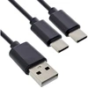 Inline USB Vision kabelis USB-A - 2x USB-C, 0,5 m, juodas