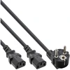 Kabelis zasilający InLine Y-power cable 1x CEE 7/7 angled / 2x 3pin IEC C13 male, 1m, 1 m, Power plug type F, 2 x C13 coupler