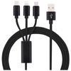 Insmat 133-1003, 1,2 m, USB A, USB C / Micro-USB B / Lightning, juodas